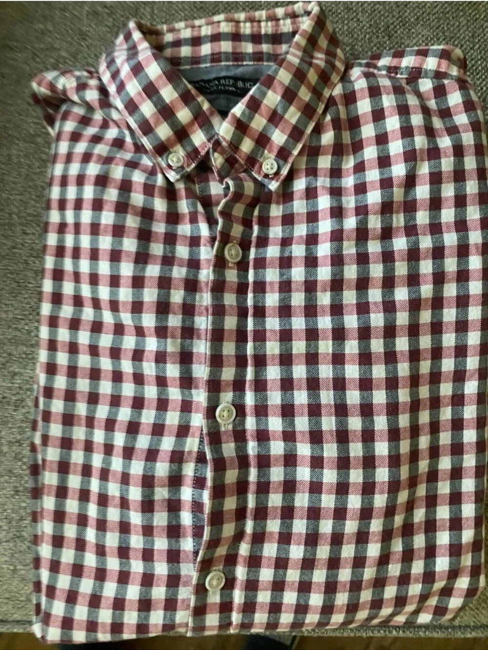 Banana Republic Men's Camden Fit Check Button-Down Shirt Size Large-013